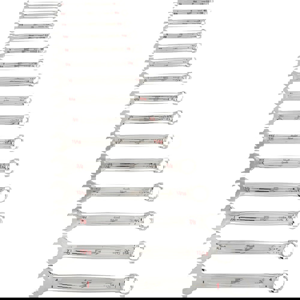 Combination Wrench Set: 15 Pc, Inch